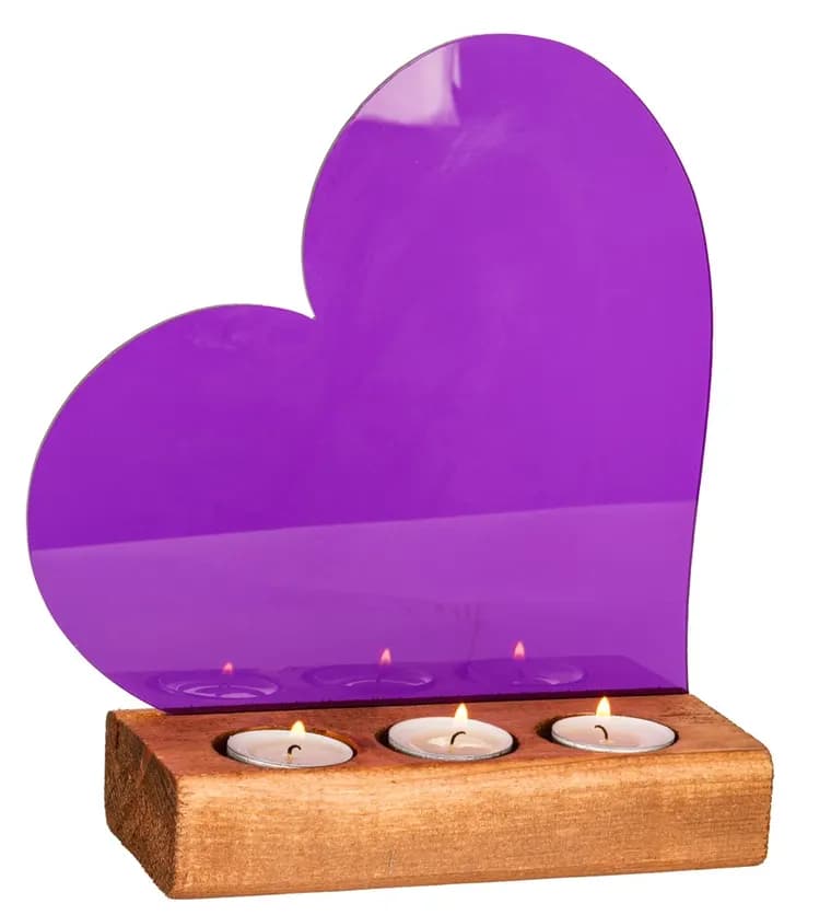 Çankırı çiçek siparişi: Mor Kalpli Pleksi 3'lü Tealight Mum